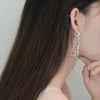 Silver Color Light Long Tassel Hoop Earrings Female Temperament Love Heart Handmade Jewelry Gift - Image 3
