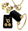 Interlocking Hoop Jewelry Kit Ladies, Rose Gold Tone Steel CZ Stone Necklace Earrings Bracelet Set Casual Daily Wear - Image 8