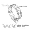 Retro Filigree Stainless Steel Ring Cutout Elegant Gold Color Finger Rings Jewelry Wedding Gift for Women Friend - Image 8