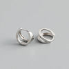 Silver Simple Glossy Double Ear Buckle for Women Unique Charm Party Hoop Earrings Jewelry Accessories - Image 5
