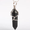 Mix Crystal Quartz Tiger Eye Onyx Lapis Lazuli Amethyst Opal Hexagonal Faceted Bead Twining Iron Wire Pendant 1PCS - Image 7