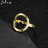 Stainless Steel Rings for Women Vintage Geometric Round Opening Adjustable Ring Stackable Midi Ringen Jewelry - Image 7
