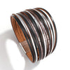 Bohemian Contrast Color Splice Slim Stripe Leather Bracelet for Women Multilayer Wide Wrap Bracelet Couple Jewelry Gift - Image 11