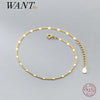 Silver Simple Silver Piece Link Chain Anklet for Women Punk Hip Hop Korean Party Jewelry - Image 1
