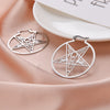 Stainless Steel Pentagram Hoop Earrings for Women Gothic Witchy Star Dangle Earrings Amulet Jewelry - Image 4