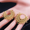 India Gypsy Tribal Ethnic Mandala Stainless Steel Earrings Women Gold Color Lotus Flower Hoop Earring Indian Jewelry - Image 3