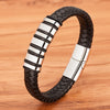 Braided Wrap Rope Black Leather Bracelets For Men Simple Stainless Steel Charm Vintage Bangles Jewelry Gift - Image 8