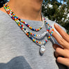 Boho Asymmetry Colorful Beads With White Imitation Pearl Choker Necklaces for Men Summer Rainbow Letter Necklace Jewelry - Image 2