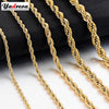 Stainless Steel Rope Chain Necklace in Gold-Tone with Multiple Lengths - Image 7