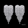 Long Tassel Drop Earrings for Women Silver Color Rhinestone Crystal Hanging Dangle Earring Bridal Wedding Jewelry - Image 17