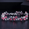 Pera Royal Women Jewelry Silver Color Dark Blue CZ Crystal Leaf Chain Link Bracelets and Bangles for Party Gift - Image 9