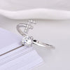 Buyee Silver Female Ring Finger White Zircon A-Z Letter Open Ring for Women Party Jewelry Circle - Image 6