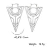 Vintage Triangle Hoop Earrings for Women Cross Stainless Steel Jewelry Moon Accessories Birthday Mother Gifts - Image 8