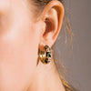 Enamel Flower Huggie Hoop Earrings for Women Vintage Boho Circle Small Earrings Statement Jewelry Gifts - Image 3