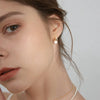 Anenjery Imitation Pearl Hoop Earrings for Women Round Wedding Party Ear Jewelry - Image 5