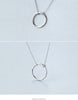 Modian Classic Sterling Silver 925 Minimalism Round Circle Pendant Necklace for Women Adjustable Necklace Fine Jewelry Gift