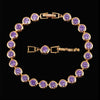 Pera Design Gold Color Round Shape Purple Cubic Zirconia Stone Charm Link Bracelets Wedding Jewelry for Women - Image 9