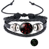 12 Zodiac Sign Glow in The Dark bracelet Bangle For Women Men Glass Constellations Charm Leather Rope Chains Jewelry - Image 10