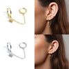 Gold Silver Color Plated Double Hole Link Chain Circle Hoop Earrings Zircon Star Lightning Eye Pendant Huggie Piercing Earring - Image 44