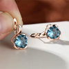 Mystic Rainbow Zircon Flower Earrings Multicolor Crystal Round Stone Hoop Earrings Rose Gold Color Engagement Earrings For Women - Image 12