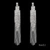 Long Tassel Drop Earrings for Women Silver Color Rhinestone Crystal Hanging Dangle Earring Bridal Wedding Jewelry - Image 53