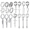 1Pc Punk Steel-color Stainless Steel Painless Ear Clip Earrings For Men/Women Street Pop Non Piercing Fake Earrings Jewelry Gift - Image 1