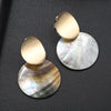 Golden Natural Round Shell Non Pierced Clip on Earrings Ear Clips for Women Party Gift jewellry - Image 8