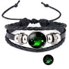 12 Zodiac Sign Glow in The Dark bracelet Bangle For Women Men Glass Constellations Charm Leather Rope Chains Jewelry - Image 13