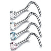 Surgical Steel Nose Stud Set 4 Pieces 20G in L Shape Screw and Bone - Image 33