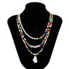 Boho Asymmetry Colorful Beads With White Imitation Pearl Choker Necklaces for Men Summer Rainbow Letter Necklace Jewelry - Image 7