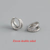 Silver Simple Glossy Double Ear Buckle for Women Unique Charm Party Hoop Earrings Jewelry Accessories - Image 12