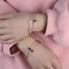 Colorful birthstone red blue green white tear drop CZ bangle bracelet women open cuff bangles - Image 2