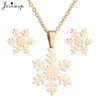 Charms Winter Snowflake Necklace Earrings Set for Women Girls Sweater Chain Jewelry Christmas Accessories - Image 3