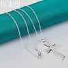 Silver 16-30 Inch Chain Cross Zircon Pendant Necklace For Woman Wedding Party Charm Jewelry - Image 5
