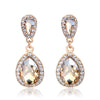 Champagne Crystal Earrings Gold Color Jewelry Female Bricons Wedding Long Big Drop Earrings For Women - Image 11