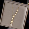 Stainless Steel Gold Color Multip Stars Zircon Necklace For Women Chain Choker Necklace Jewelry Gift - Image 1