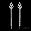 Long Tassel Drop Earrings for Women Silver Color Rhinestone Crystal Hanging Dangle Earring Bridal Wedding Jewelry - Image 54