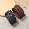 Vintage Irregular Men Leather Bracelets Wide Brown Cuff Wrap Bracelets&Bangles Punk Wristband Women Men Jewelry - Image 2