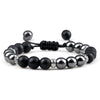 Hematite and Stone Bead Stretch Bracelet with 8 mm Beads in Multiple Colors - Image 15