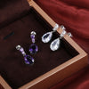 Cubic Zirconia Water Drop Charm Women Drop Earring Wedding Band Jewelry White/Purple Earrings - Image 12
