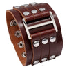 Leather Wide Cuff Bangles Punk Vintage Three Layers Wide Black Brown Men Jewelry Bracelets - Image 20