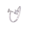 Buyee Silver Female Ring Finger White Zircon A-Z Letter Open Ring for Women Party Jewelry Circle - Image 17