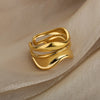 Opal Finger Rings For Women Stainless Steel Adjustable Couple Geometric Ring Handmade Aesthetic Jewelry Gift - Image 18