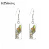 Rectangle Hook Earrings Glass Cabochon Frog and Toad Pattern Stainless Steel Earrings Jewelry - Image 10
