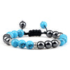 Hematite and Stone Bead Stretch Bracelet with 8 mm Beads in Multiple Colors - Image 10