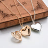 Sweet Peach Heart Love Chain Necklace for Woman Hollow Engraved Opening and Closing Heart Shaped Photo Box Pendant Collar - Image 1