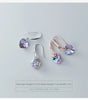 Modian Authentic 925 Sterling Silver Charm Ear Heart Shape Rainbow Crystal Dangle Earrings for Women Lady Jewelry Gift