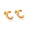 Stainless Steel Initials Letters A-Z Stud Earrings For Women Girls Gold Color Cubic Zirconia Small Mini Earrings Gifts - Image 18