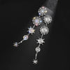 Fyuan Shine Snowflake Rhinestone Drop Earrings for Women Long Tassel Crystal Earrings Weddings Engagement Jewelry Gift - Image 4