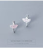 Modian Sparkling Pink AAA Zircon Stud Earrings for Women Elegant Dancer 925 Sterling Silver Europe Fine Jewelry Brincos
